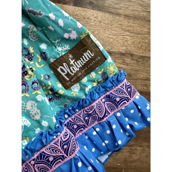 NEW Matilda Jane Platinum Sew It Seems Fancy Shasta Sleeveless Green Blue Dress - Picture 6 of 8